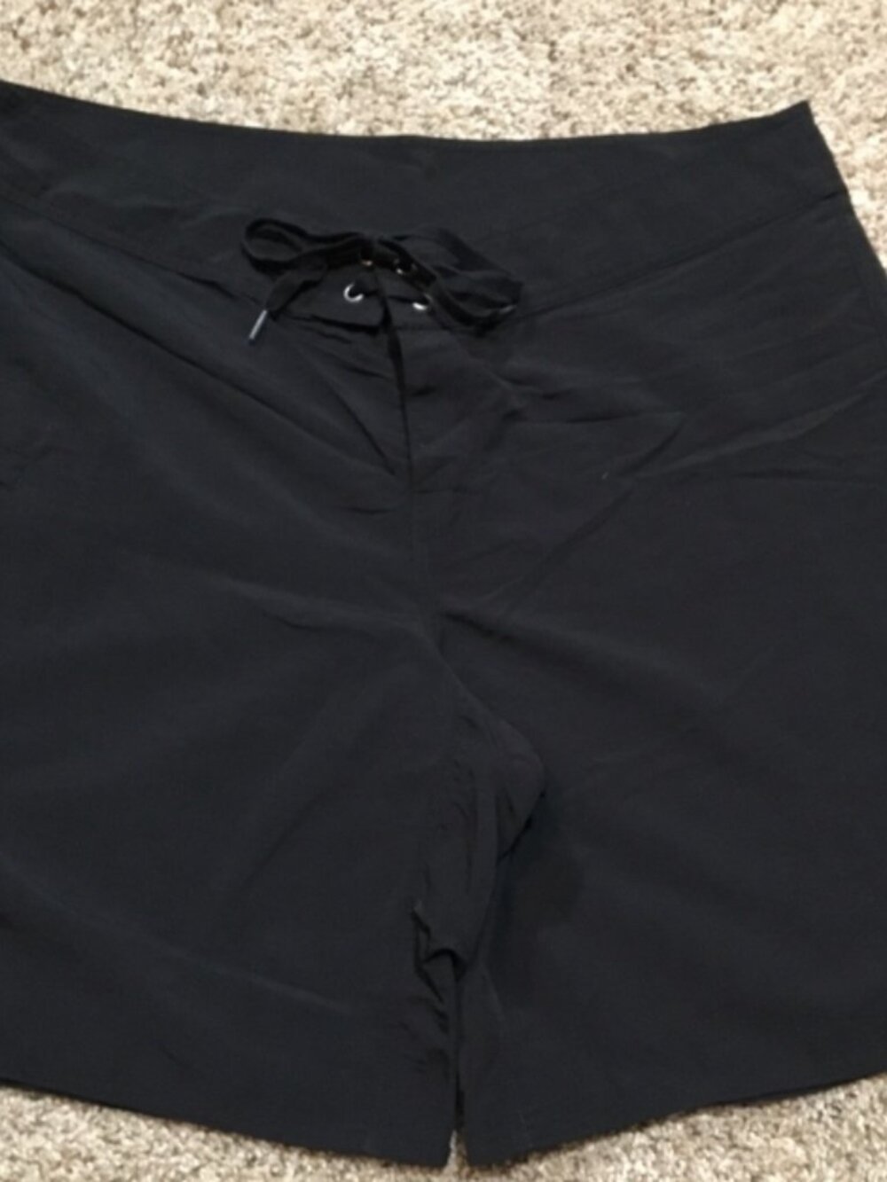 Eddie Bauer Black Boardshorts with Lace-Up Waist Woman's Size 10 NWT